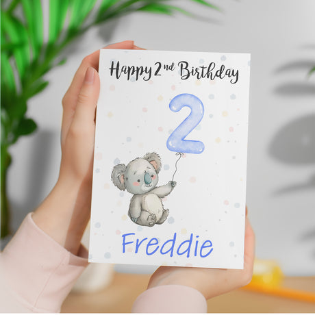 Personalised 1st, 2nd, 3rd, 4th, 5th Birthday Card for Son, Grandson, Nephew, Godson, Boys Koala Card