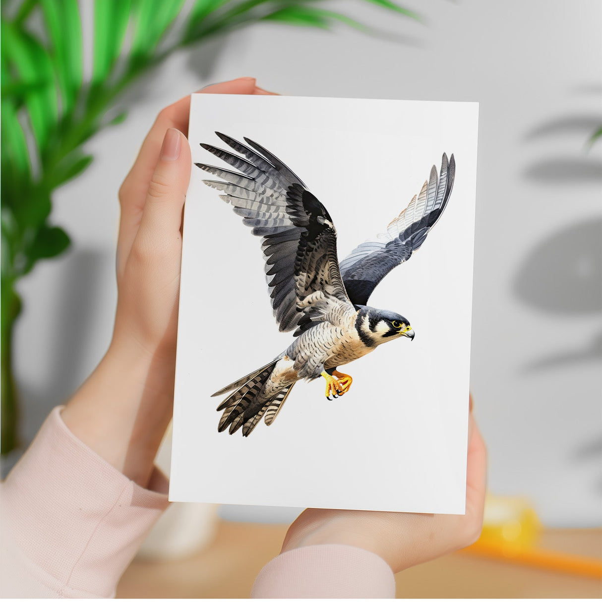 Peregrine Falcon Notelet Card For Anyone Any Occasion Card For Her or For Him 5x7, A6 Card For Birthday or Easter Card Thank You Card Wildlife