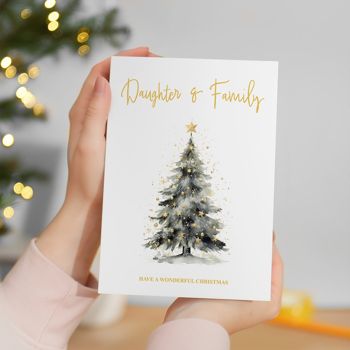 Christmas Card For Daughter and Family Card Xmas Card for Daughter Christmas Card for Loved One Daughter Family Card Christmas Tree Card