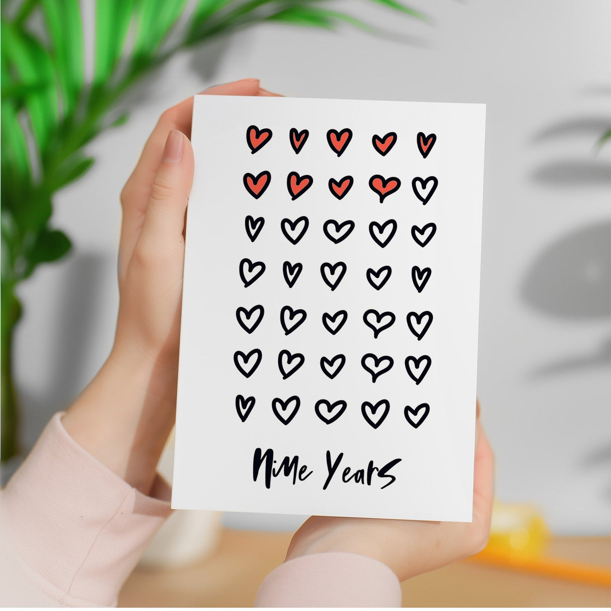 9th Wedding Anniversary Card For Wife Anniversary Card for Husband or Boyfriend Anniversary Card For Girlfriend Ninth Anniversary Nine Year