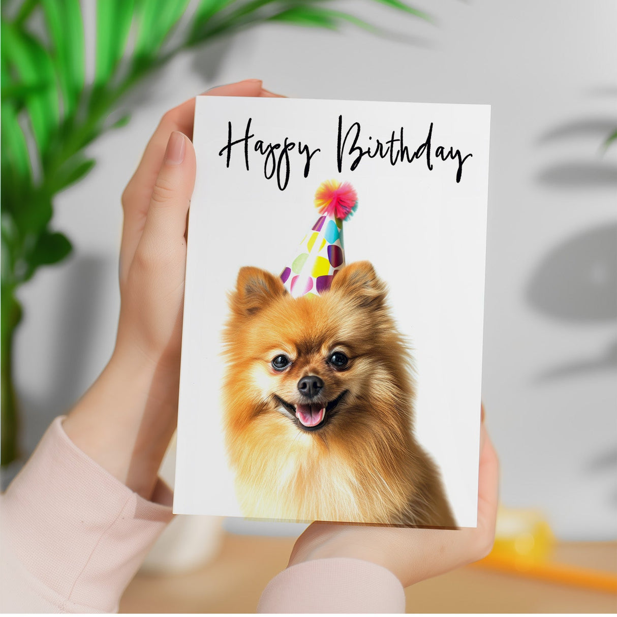 Birthday Card For Her Card For Friend Mum or Sister Birthday Card For Him Brother Dad Happy Birthday Card of Pomeranian Dog Birthday Card