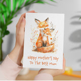 Mother's Day Card For Mum Cute Foxes Mother's Day Mothers Day card Mothering Sunday Happy Mother's Day Card For Mom Mommy Mum Mummy