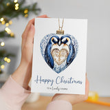 Christmas Card For A Lovely Couple Chrsitmas Card For Son and Partner or Daughter and Partner Unique Pretty Penguin Bauble Design