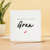 Birthday Card For Gran Happy Birthday Card For Gran Simple Birthday Card For Amazing Gran Love Hearts Birthday Card