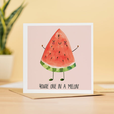 Cute One In A Melon Anniversary Card for Wife or Girlfriend