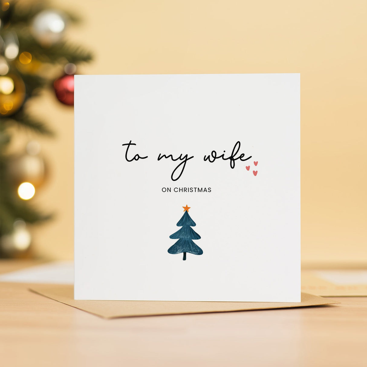 Wife Christmas Card, For Her, Unique Gift, Eco-Friendly and Thoughtful