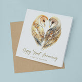 5th Anniversary Card Wood Anniversary 5 Year Anniversary Card For Husband Owl Anniversary Card For Wife Five Year Anniversary Card