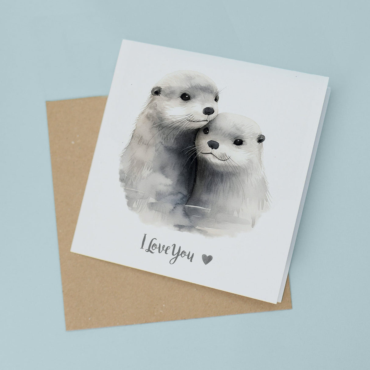 Valentine's Day Card For Wife Valentine's Day Card For Husband Boyfriend or Girlfriend Valentine's Day Card For Him or Her Otter Love