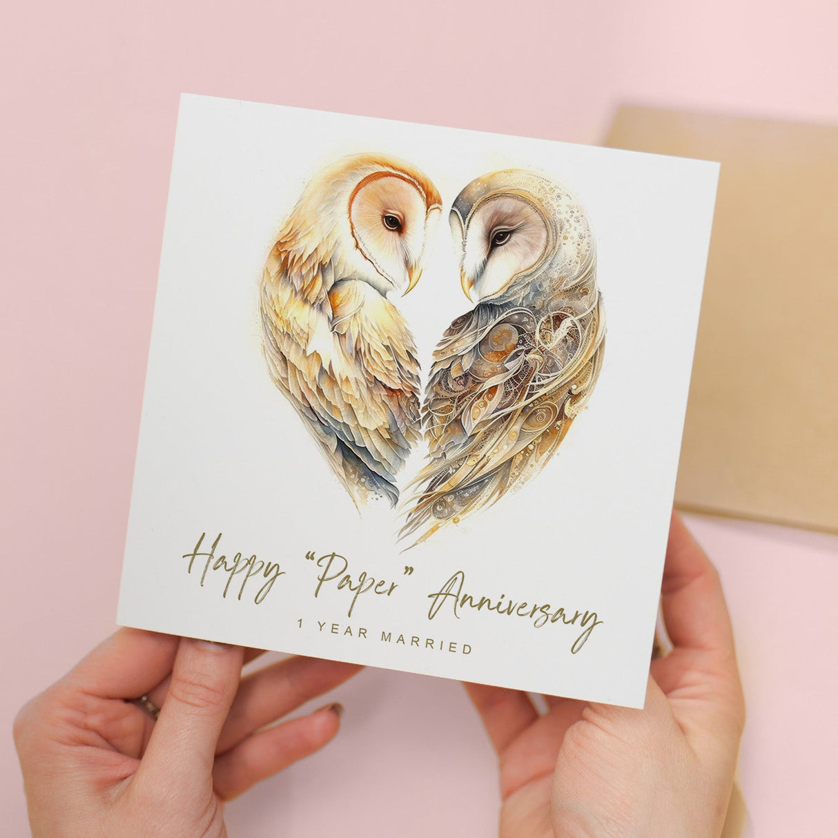 1st Anniversary Card Paper Anniversary 1 Year Anniversary Card For Husband Owl Anniversary Card For Wife One Year Anniversary Card