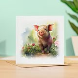 Notelet Card of a Pig For Anyone Any Occasion Card For Her or For Him Card For Birthday or Easter Card Thank You Card