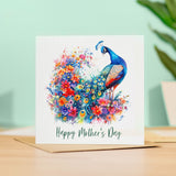 Mother's Day Card For Mum Happy Mother's Day Mothers Day card Mothering Sunday Flower Peacock Mother's Day Card For Mom Mommy Mum Mummy