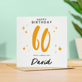 Personalised 60th Birthday Card For Him Or Her Fifty Birthday Card For Brother Sister Gran or Granddad 60th Birthday Card