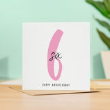 6 Year Anniversary Card For 6th Wedding Anniversary For Him or Her Wife Husband Card For Sixth Anniversary