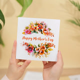 Mother's Day Card For Mum Happy Mother's Day Mothers Day card Mothering Sunday Flower Garland Mother's Day Card For Mom Mommy Mum Mummy