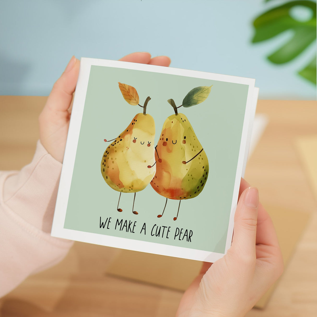 Valentine's Day Card for Him Valentine's Day Card for Wife Valentine's Day Card For Husband Boyfriend or Girlfriend Cute Pear Card Cute Card