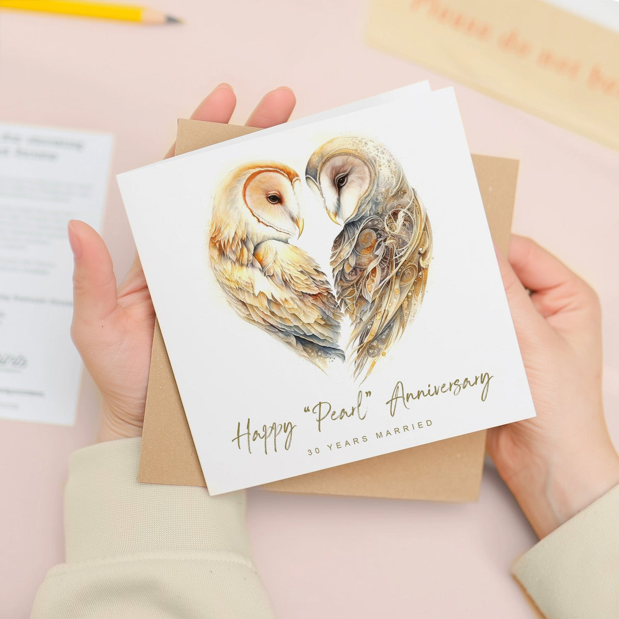 30th Anniversary Card Pearl Anniversary 30 Year Anniversary Card For Husband Owl Anniversary Card For Wife Thirty Year Anniversary Card