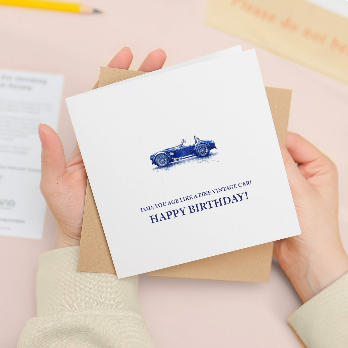 Birthday Card For Dad Car Themed Birthday Card For Motorsport Lover Birthday Card For Dad Who Likes Classic Cars