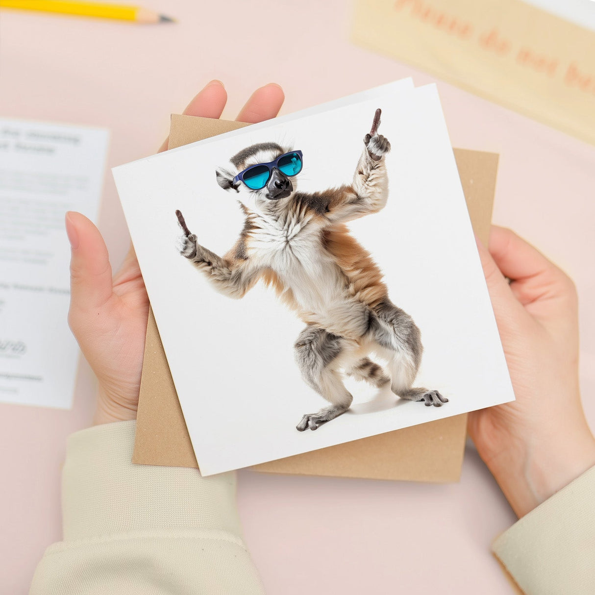 Birthday Card for Him Birthday Card For Brother or Son Birthday Card For Sister or Daughter Fun Birthday Card Of A Lemur With Sunglasses