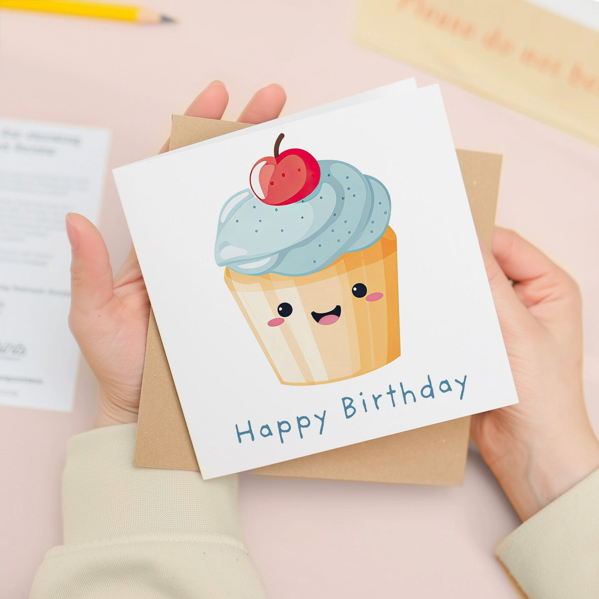 Birthday Card for Her Birthday Card For Sister or Mum Birthday Card For Friend Cute Cake Birthday Card For Him Birthday Card For Anyone