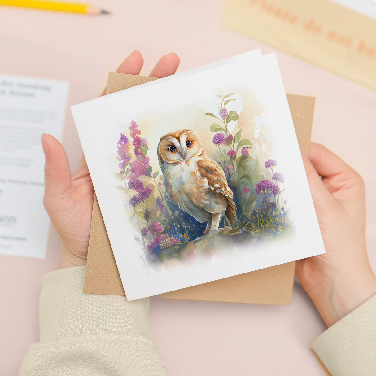 Notelet Card of a Owl For Anyone Any Occasion Card For Her or For Him Card For Birthday or Easter Card Thank You Card