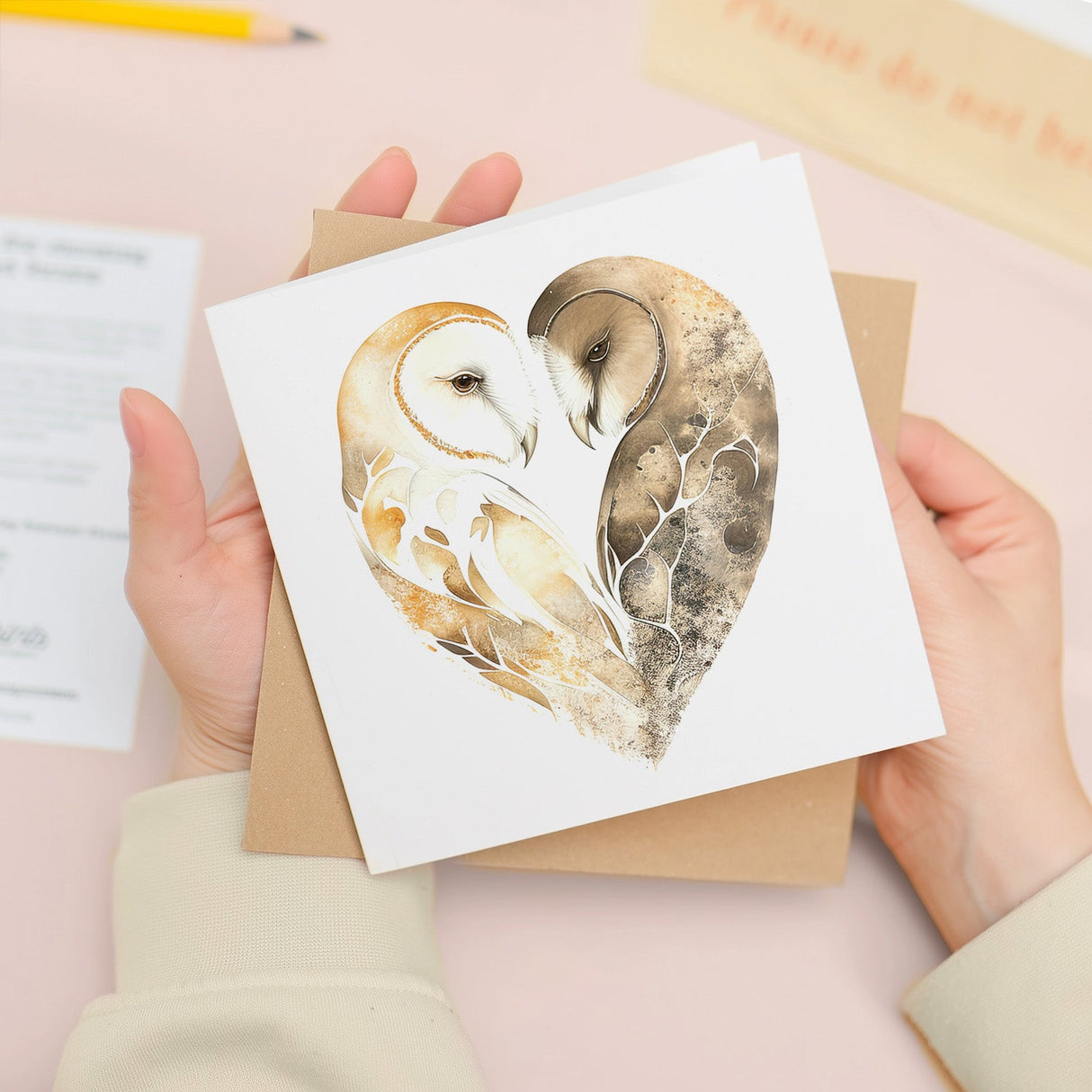 Valentine's Day Card For Wife Valentine's Day Card For Husband Boyfriend or Girlfriend Valentine's Day Card For Him or Her Sand Owls