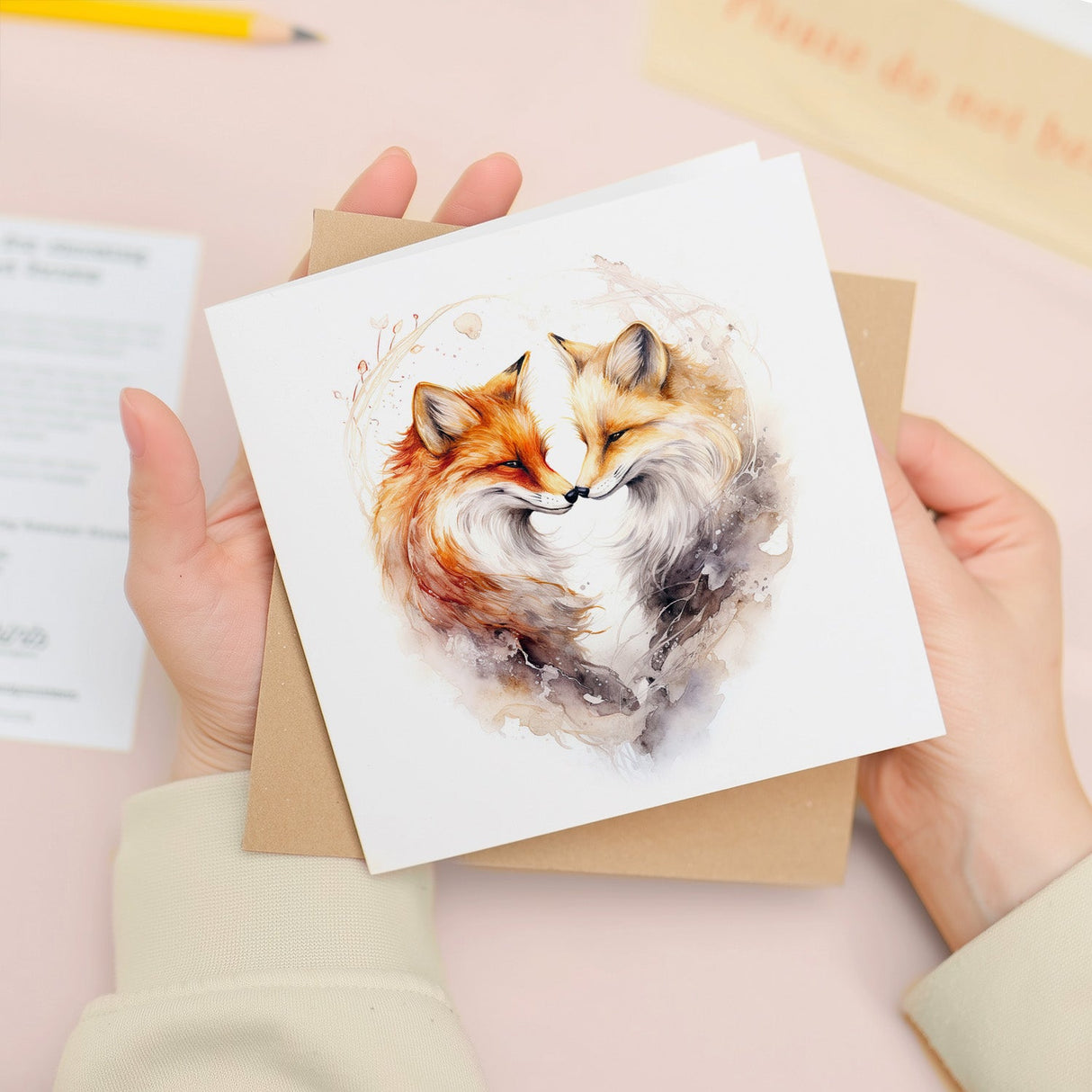 Valentine's Day Card For Wife Valentine's Day Card For Husband Boyfriend or Girlfriend Valentine's Day Card For Him or Her Fox Heart