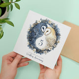 5th Wedding Anniversary Card Pretty Owl Design 5 Year Anniversary Wood Wedding Anniversary Card