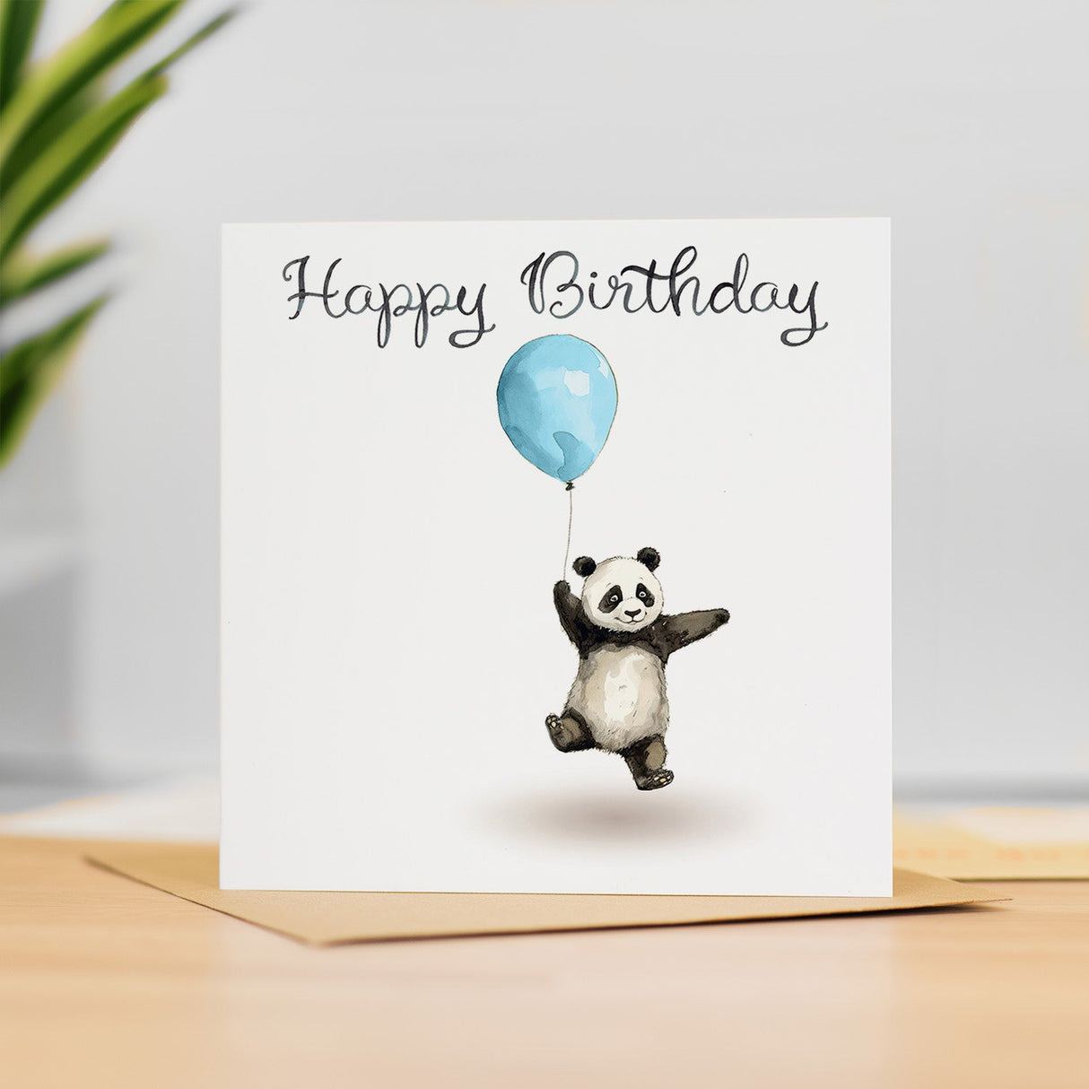 Birthday Card for Child Birthday Card For Kids Birthday Card For Her or Him Cute Panda Birthday Card With Birthday Balloons For Boy or Girl