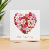 Mother's Day Card For Mum Happy Mother's Day Mothers Day card Mothering Sunday Card Pink Rose Heart Mother's Day Card For Mom Mommy Mum Mummy