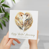 50th Anniversary Card Golden Anniversary 50 Year Anniversary Card For Husband Owl Anniversary Card For Wife Fifty Year Anniversary Card