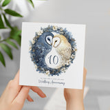 10th Wedding Anniversary Card Pretty Owl Design 10 Year Anniversary Tin Wedding Anniversary Card