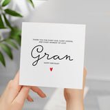 Gran Birthday Card For Her, Thank You Gran Birthday Card, Birthday Gift For Gran, Gran Birthday Gift